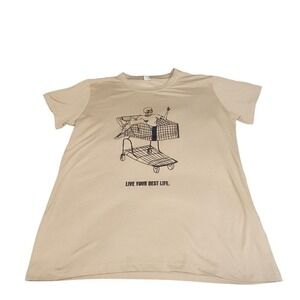 Live Your Best Life Womens Skelton T‎ Shirt Size Small Romwe US 4 Graphic Vibes